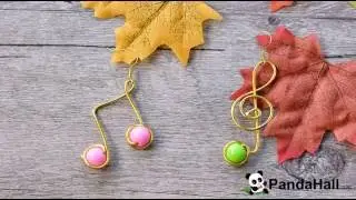 Vidéo 33 Comment faire une paire de boucles d'oreilles de note musicale avec perles acryliques