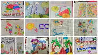 Summer vacation attendance register decoration ideas 💫 #drawingideas #registerdecoration  #viral 💗💗
