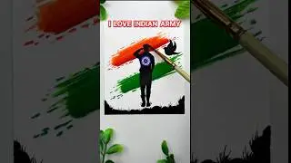 Indian army salute flag drawing 🫡🇮🇳 | Indian flag with soldier drawing ✍️ #art #painting #soldier