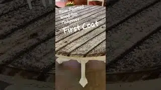 Farmhouse Table Makeover Faux Painted Wood Preview..Not finished yet😉