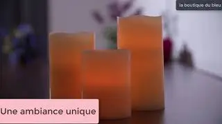 bougie a led avec arr&ecirc;t en soufflant, effet flamme vacillante, parfum vanille, ambiance chaleureuse.
