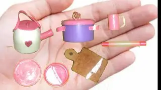 7 DIY miniature kitchen crafts // miniature kitchen accessories for dolls.