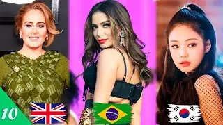 A Cantora Mais Famosa De Cada País 🎵 (Atualmente)