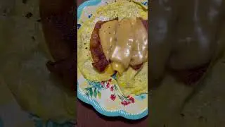 Bacon, egg and cheese.. I folded this together make it a wrap..