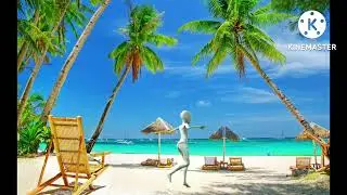 Alien in the beach dance#cartoon #funny #beach #enjoying