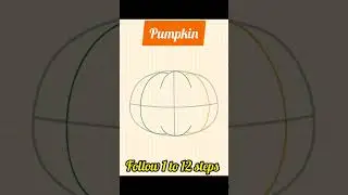 How to draw Halloween 🎃 pumpkin step by step.#shorts #cartoon #youtubeshorts #drawing #pumpkin
