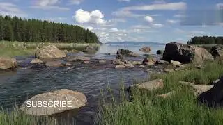 Stone water fountain, natural sounds and relaxing music [healing music] background music videos