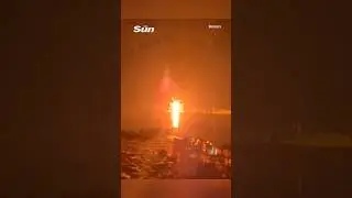 Shocking footage shows moment Russian drone strikes Ukrainian bridge amid largest air attack of war