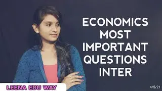 Most Important Questions For Inter Board 2021(Economics)