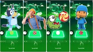 Bluey Bingo Vs Blippi Vs Om Nom Vs Pocoyo - Tileshop EDM Rush