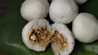 Boiled Coconut Cheese stuffed Rice Balls/ Boiled Manda Pitha..💕#Odisapitha#foodvlogs#mandapitha