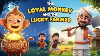 The Loyal Monkey and the Lucky Farmer 🐒🌾 |  Hindi Kids Story #usaviral #cartoon #monkey #farmer 