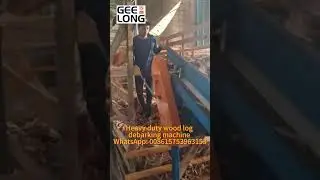 Heavy duty wood log debarking machine #debarking