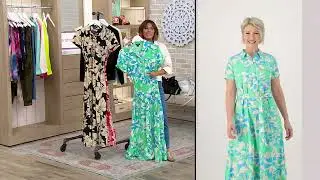Studio Park x Amy Stran Floral Maxi Shirtdress on QVC
