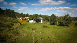 Fly over hops and reveal Heritage Barn