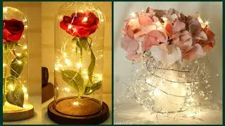 Extra cute and gorgeous flower arrangements with fairy lights|Fairy lights decorated flowers