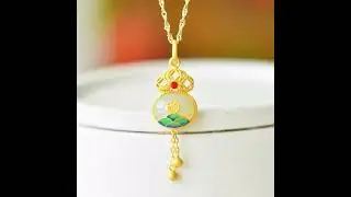 925 silver inlaid Hetian jade egg face Fushou Qilin tassel pendant