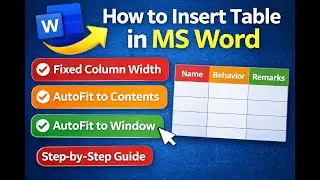 Table Behaviour in MS Word | Fixed Column Width, AutoFit Contents & Window