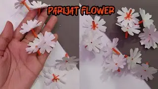 How to make Parijat Flower / How to make Night-flowering Jasmine / Harsingar 
