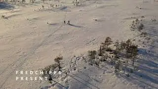 A walk in wilderness temperature -27 deg C Finland (Drone 4K 60FPS)