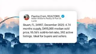 Local Market Data for Stuart, FL 34997  1/15/2026