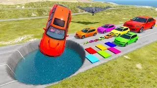 BIG & SMALL CARS vs GIANT PIT #170 - BeamNG.drive Ninja BeamNG !