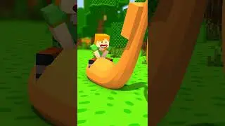 Fat Steve the Worm Can't Eat???!!! - Alex and Steve Adventures #minecraft #shorts