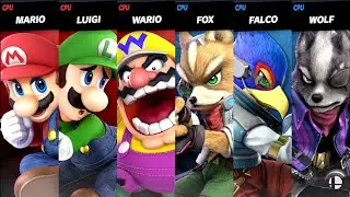 Mario and Luigi and Wario VS Fox and Falco and Wolf LV 9 CPU Battle Super Smash Bros Ultimate