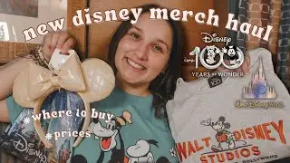 HUGE DISNEY MERCH HAUL - NEW (Disney100, 50th anniversary, new ears, Loungefly, pins, decor) + food