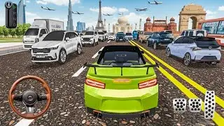 New Green Camaro Car Stuck For Parking In Traffic Red Lite Area & Driving New Smart City #cardriving