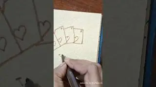 Beautiful page ideas | Easy journal | Poker cards with love ❤️