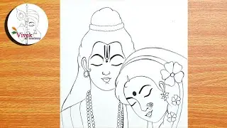 Ram Sita Drawing for Beginners | Easy Drawing of Shree Ram Sita Step by Step