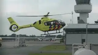 Landing Lifeliner 4 PH-DOC at his base at Groningen Eelde Airport
