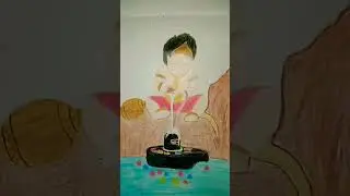 Shiv &times; hanuman drawing 🥰🙏🙏❤️ # short # Kumkum art and craft # youtube short #  drawing # art #