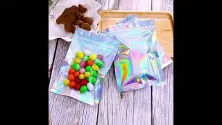 Custom logo zip lock resealable Smell Proof aluminum foil mylar plastic edible small food packaging