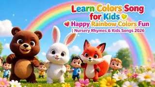 Learn Colors Song for Kids 🌈 Happy Rainbow Colors Fun | Nursery Rhymes & Kids Songs 2026