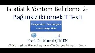 İstatistik Yöntem Belirleme 2- Bağımsız iki örnek T Testi