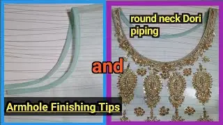 round neck Dori piping | and Armhole Finishing Tips | sewing Tips And Tricks for Beginners