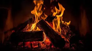Cozy Fireplace at Night 🔥 Rainy Ambience for Sleep & Study
