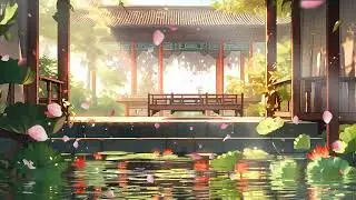 4k Classical Style Lotus Pond Courtyard Chinese Stage Background Vide