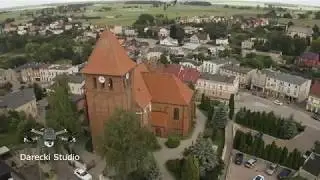 Sk&oacute;rcz - Kości&oacute;ł Wszystkich Świętych  z lotu ptaka