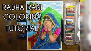 RADHA RANI COLORING TUTORIAL | ART BY @MillIE___S_art_and_craft  #trending #art #radharani #drawing 