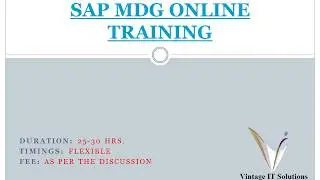 SAP MDG Online Training | SAP MDG Course Content