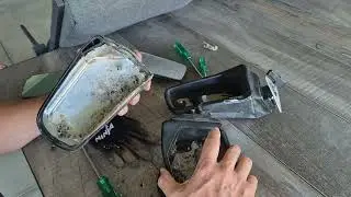 Mercedes R107 passenger mirror disassemble