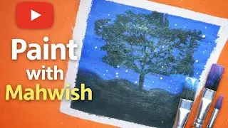 Acrylic Colour Painting | Night sky Painting #acrylic #acrylicpainting 