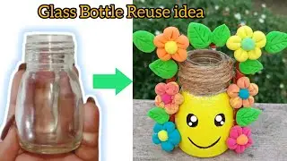 Glass bottle reuse idea 💡| DIY Hajmola bottle craft | Easy bottle handcraft