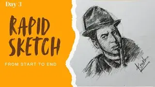 Rapid sketch with charcoal || Day 3