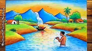 ganga utsav river festival drawing||jeevan dayani nadi chitra