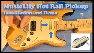 Установка и демонстрация звукоснимателя MusicLily Dual Hot Rail для грифа.