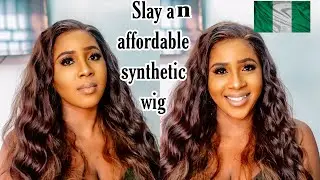 How to slay a synthetic Wig// affordable Nigerian brand.Friday night hair Gls20